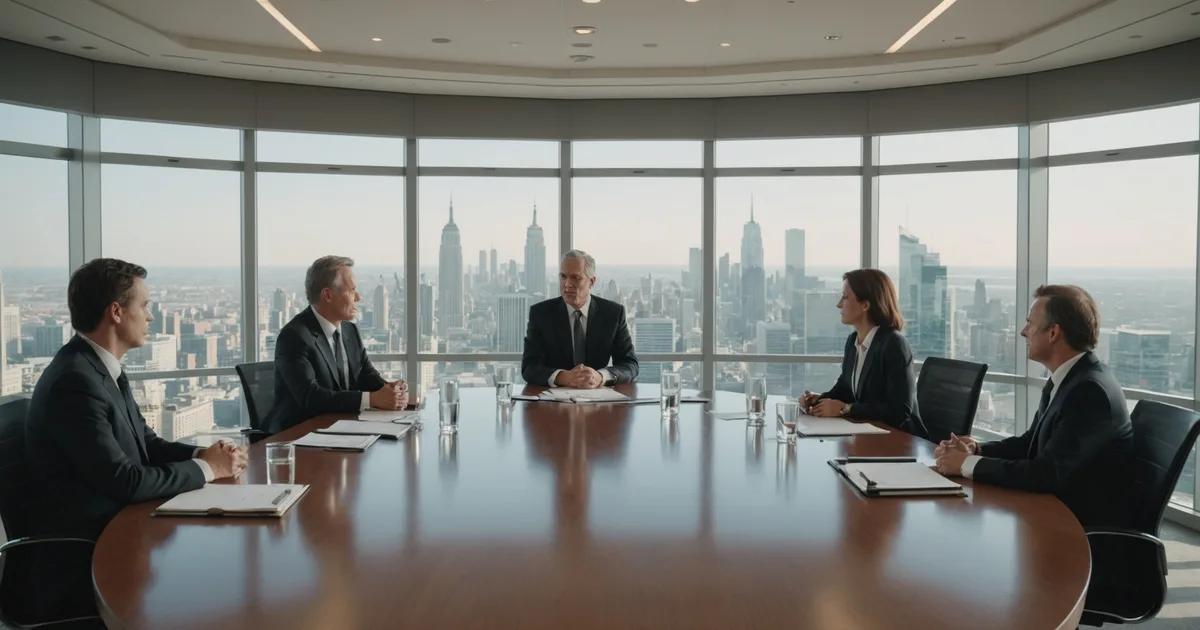 Executive leadership team reviewing workforce strategy in boardroom