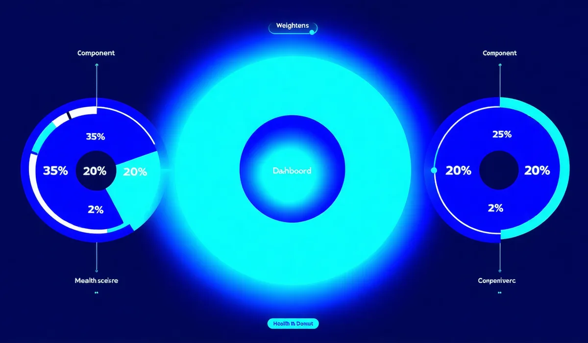 Health score anatomy showing the four categories contributing to a composite score of 67 out of 100